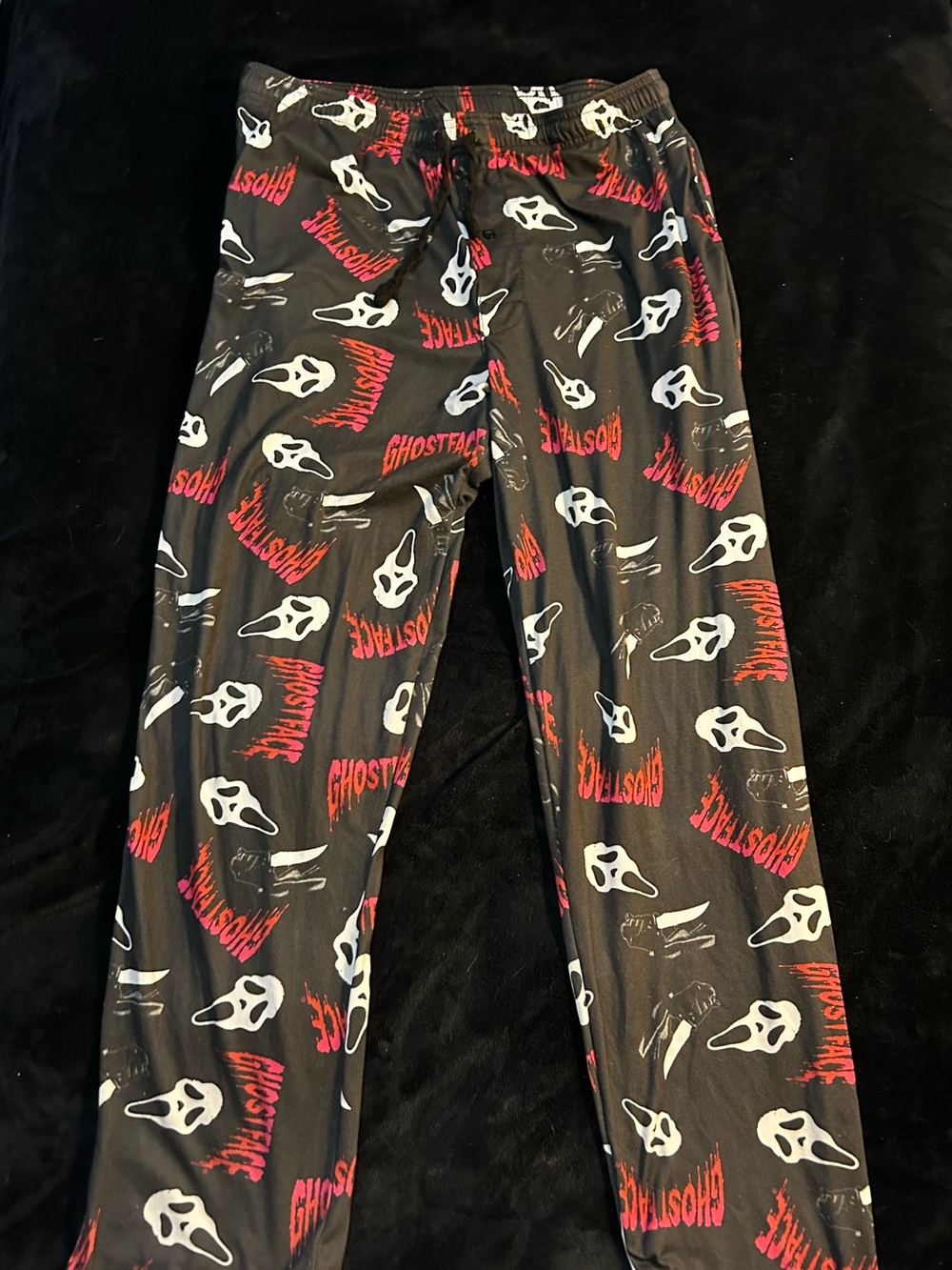 Ghostface Graphic Jogger Pants - Black with White & Red Print